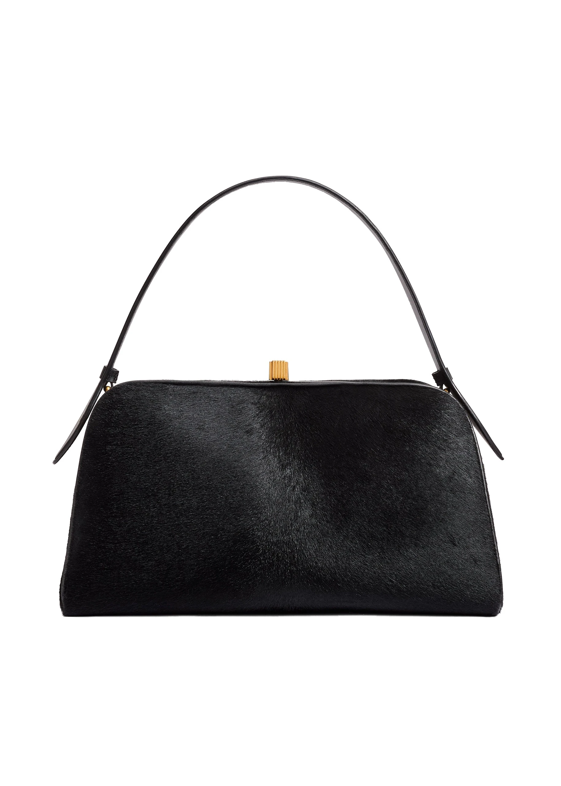 Khaite Cate Bag in Black Haircalf | Buy Bags at Luxury Shoes Khaite Cate Bag in Black Haircalf