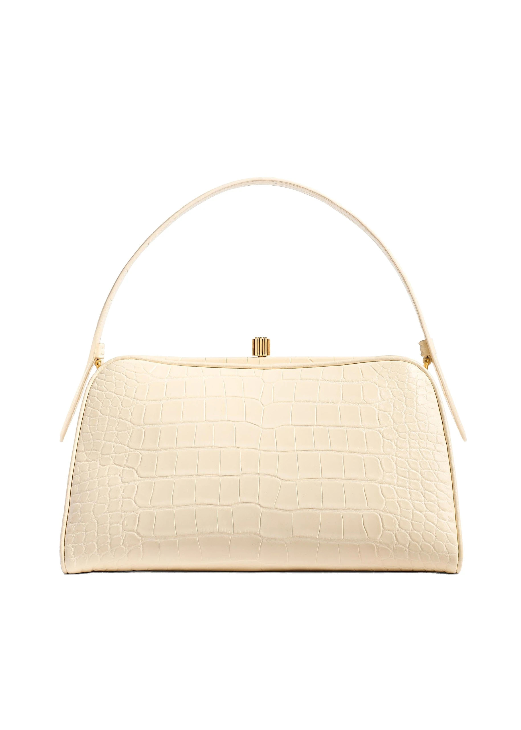 Khaite Cate Bag in Champagne Alligator | Buy Bags at Luxury Shoes Khaite Cate Bag in Champagne Alligator