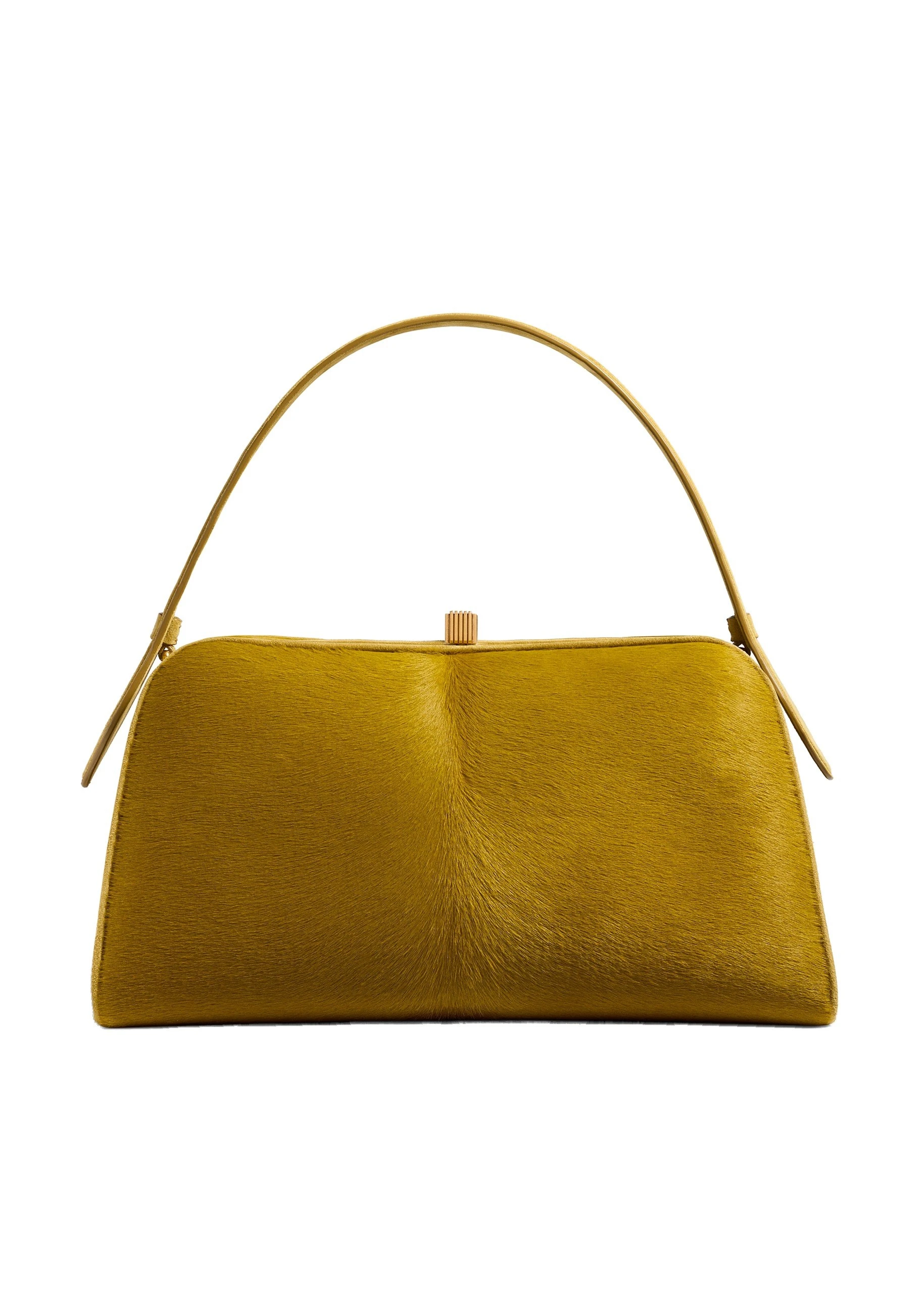 Khaite Cate Bag in Golden Olive Haircalf | Buy Bags at Luxury Shoes Khaite Cate Bag in Golden Olive Haircalf