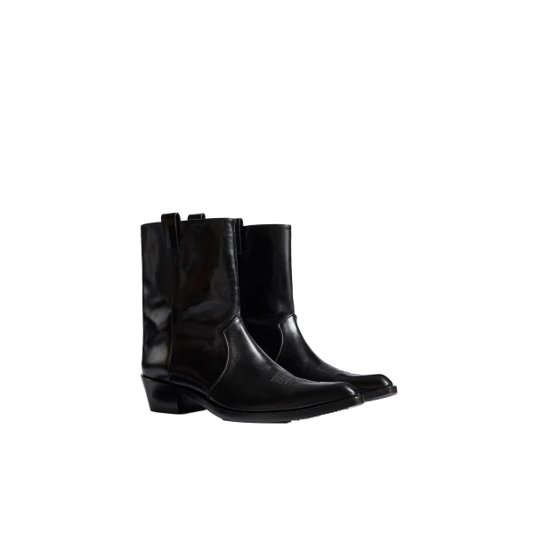 Clive Ankle Boot in Black Leather - Image 2