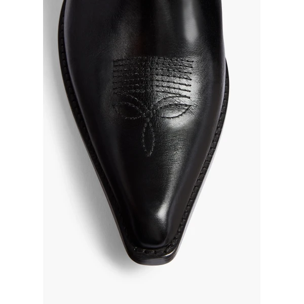 Clive Ankle Boot in Black Leather - Image 5