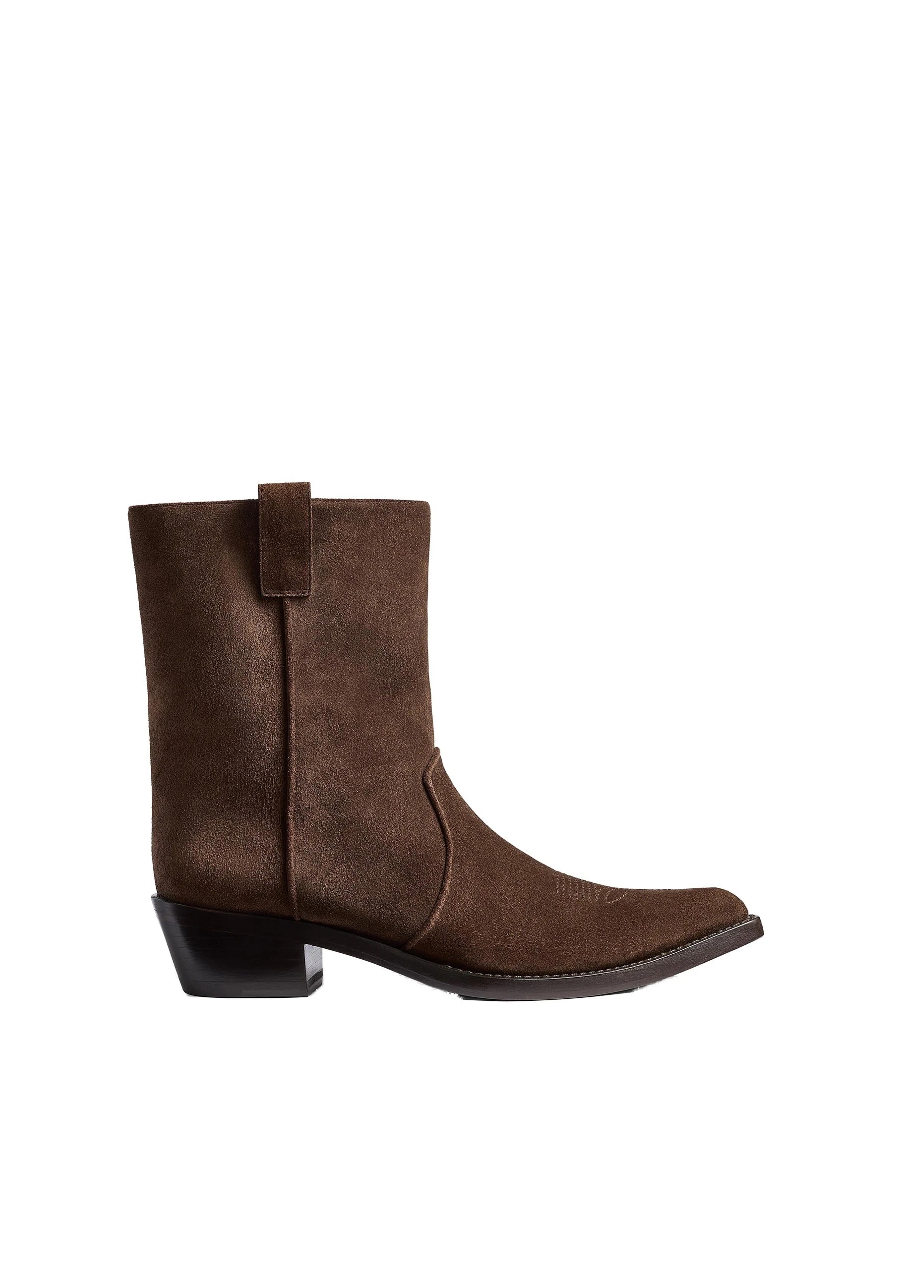Khaite Clive Ankle Boot in Ebano Suede | Buy Shoes at Luxury Shoes Khaite Clive Ankle Boot in Ebano Suede