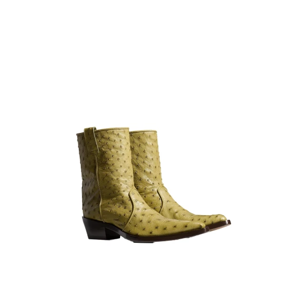 Clive Ankle Boot in Olive Ostrich - Image 2