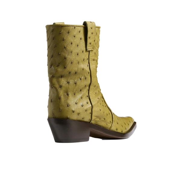 Clive Ankle Boot in Olive Ostrich - Image 4