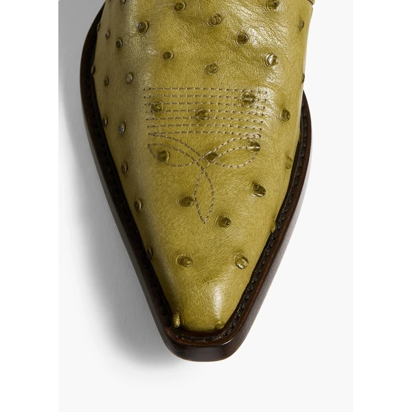 Clive Ankle Boot in Olive Ostrich - Image 5