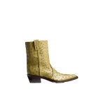 Khaite Clive Ankle Boot in Olive Ostrich