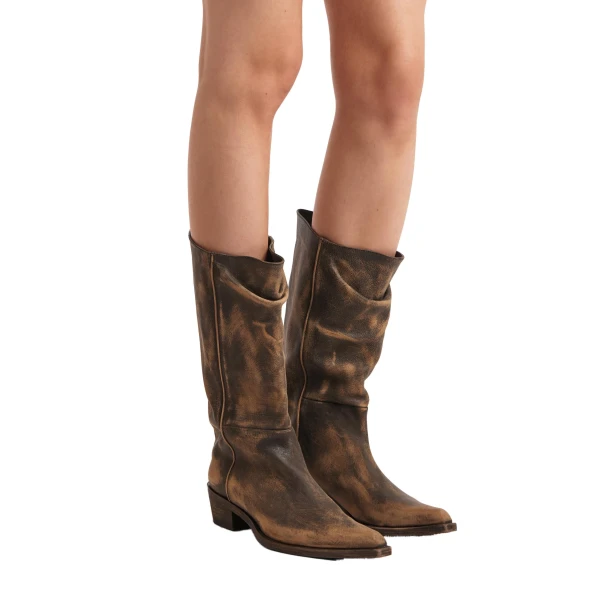 Clive Boot in Vintage Black Leather - Image 5
