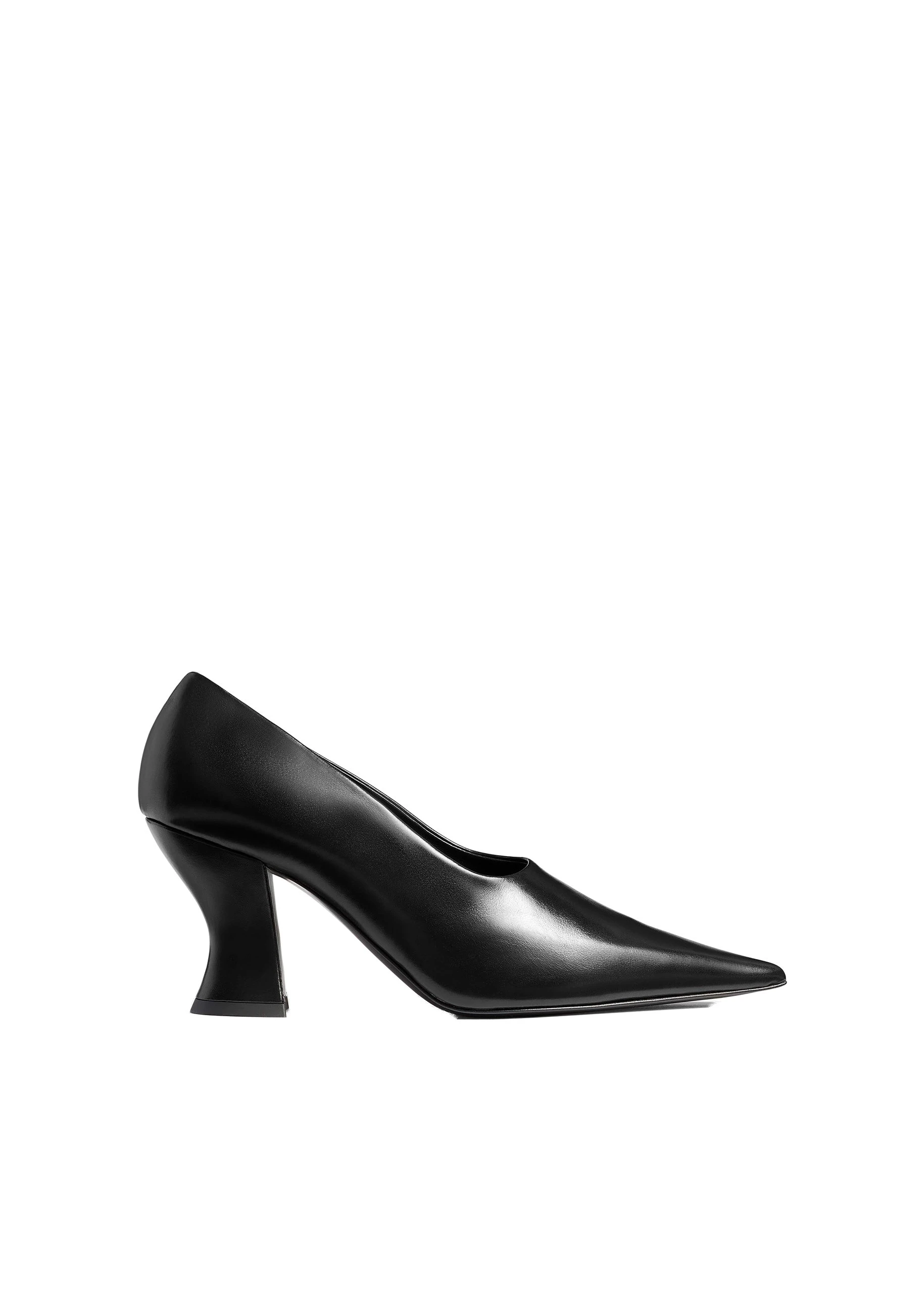 Khaite Colleen Pump in Black Glazed Leather | Buy Shoes at Luxury Shoes Khaite Colleen Pump in Black Glazed Leather