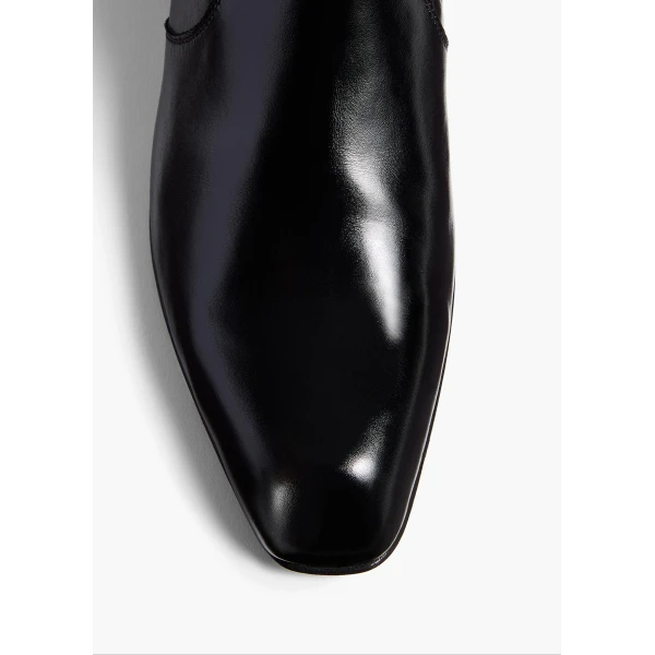 Colt Ankle Boot in Black Glazed Leather - Image 3