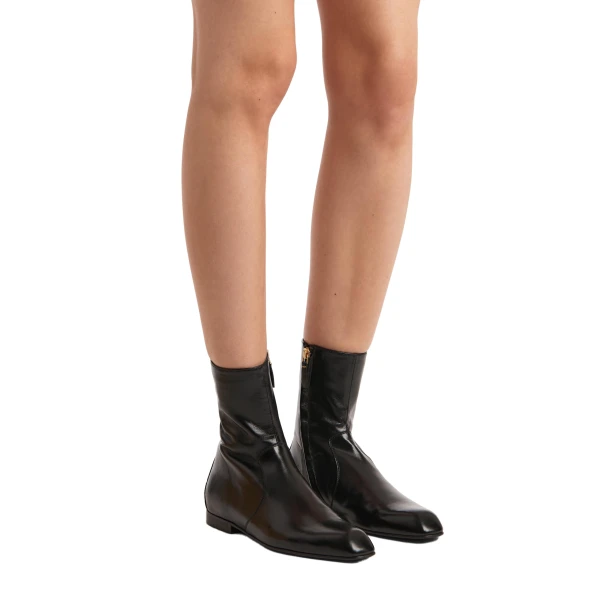 Colt Ankle Boot in Black Glazed Leather - Image 4
