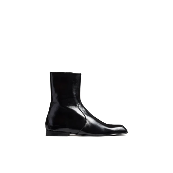 Colt Ankle Boot in Black Glazed Leather