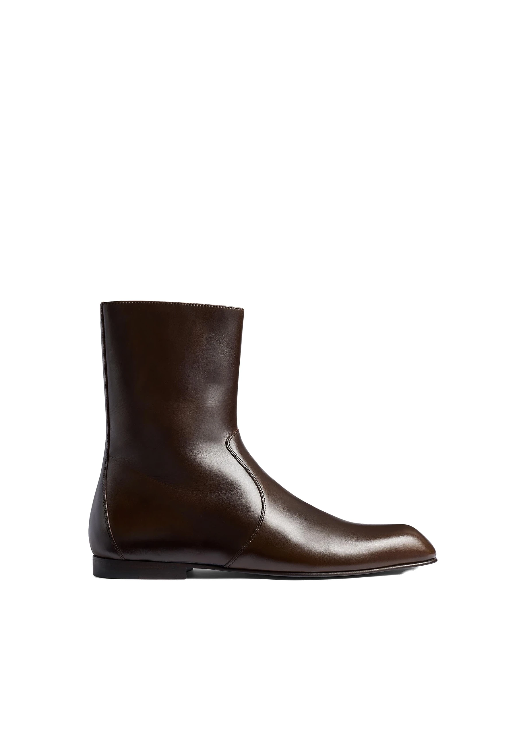 Khaite Colt Ankle Boot in Vintage Brown Leather | Buy Shoes at Luxury Shoes Khaite Colt Ankle Boot in Vintage Brown Leather