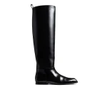 Khaite Colt Knee-High Boot in Black Glazed Leather