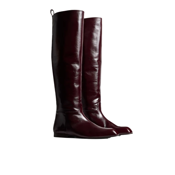 Colt Knee-High Boot in Bordeaux Glazed Leather - Image 2