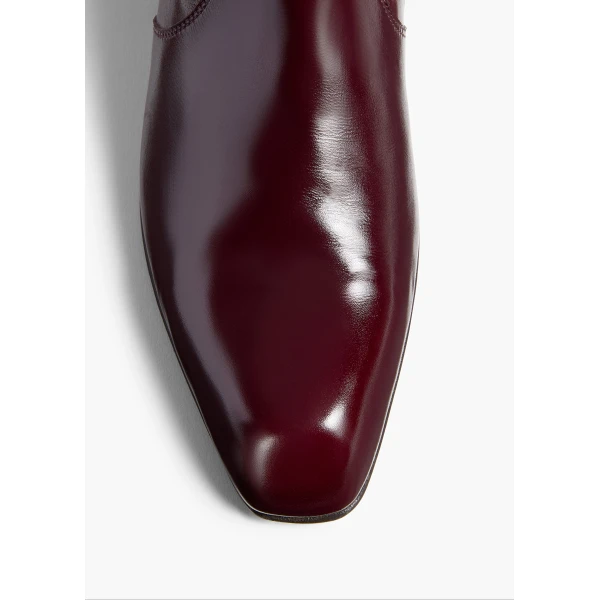 Colt Knee-High Boot in Bordeaux Glazed Leather - Image 3