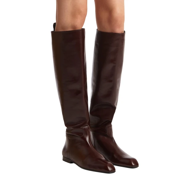 Colt Knee-High Boot in Bordeaux Glazed Leather - Image 4