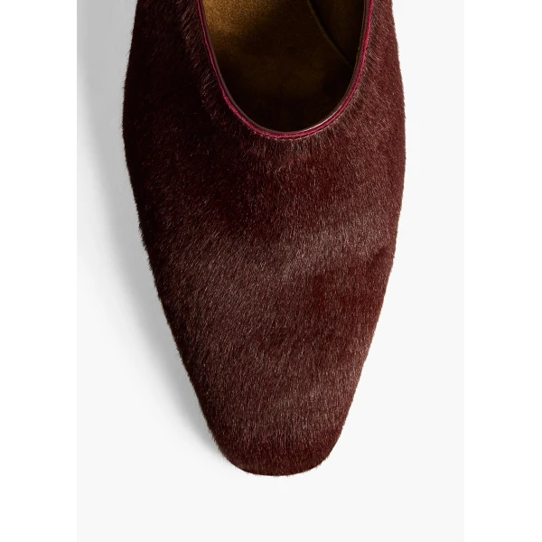 Colt Low Mule in Rouge Noir Haircalf - Image 4