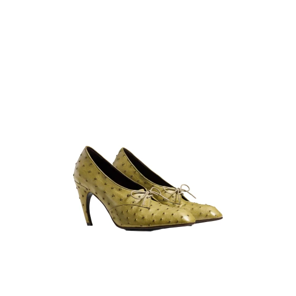 Colt Pump in Olive Ostrich - Image 2
