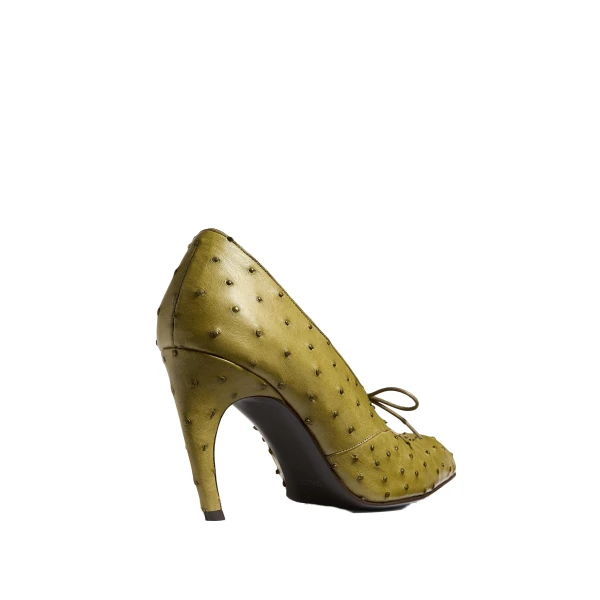 Colt Pump in Olive Ostrich - Image 4