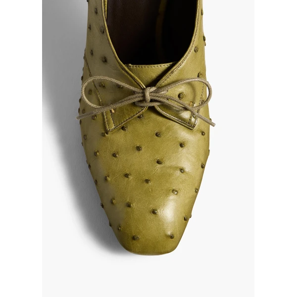 Colt Pump in Olive Ostrich - Image 5