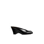 Khaite Colt Wedge in Black Glazed Leather