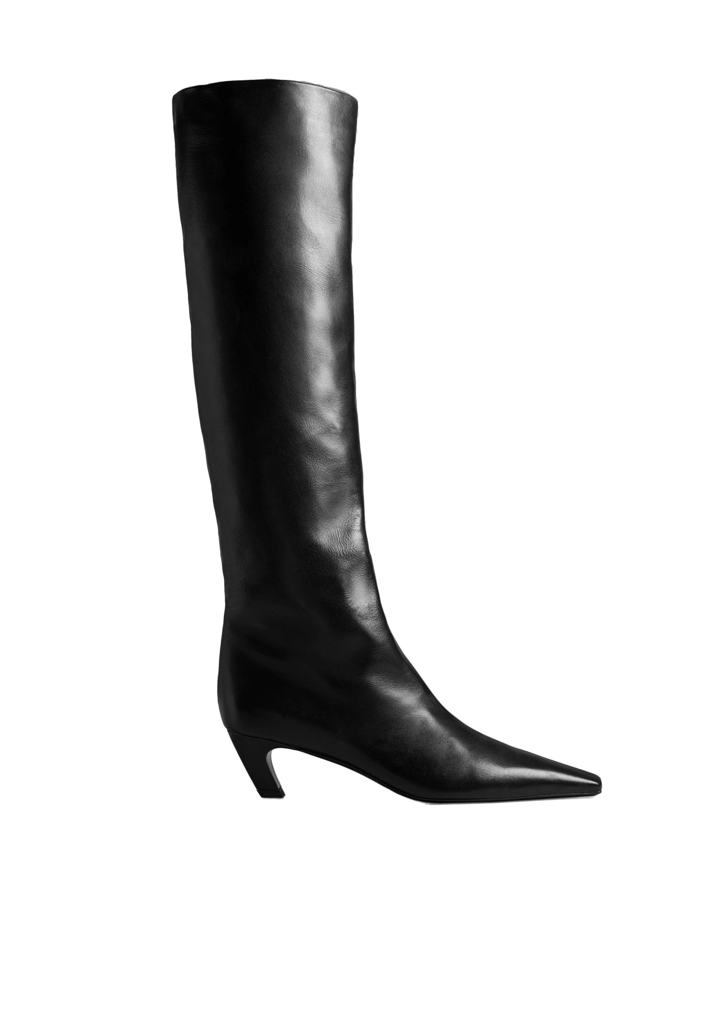 Khaite Davis Boot in Black Leather | Buy Shoes at Luxury Shoes Khaite Davis Boot in Black Leather