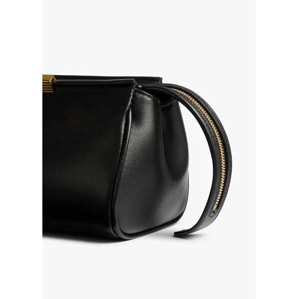Donna Evening Clutch in Black Leather - Image 4