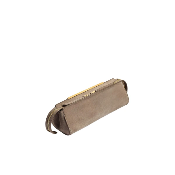 Donna Evening Clutch in Morning Dove Suede - Image 2