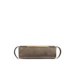 Khaite Donna Evening Clutch in Morning Dove Suede