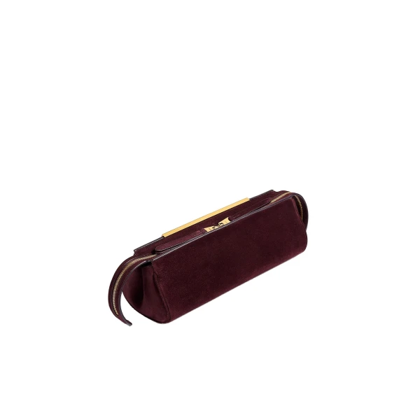 Donna Evening Clutch in Rouge Noir Suede - Image 2