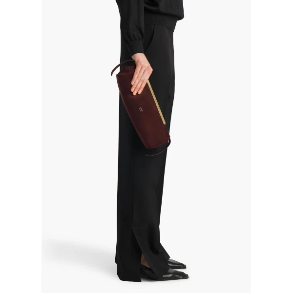 Donna Evening Clutch in Rouge Noir Suede - Image 3