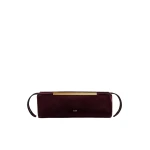 Khaite Donna Evening Clutch in Rouge Noir Suede