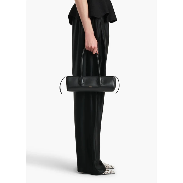 Donna Shoulder Bag in Black Leather - Image 3