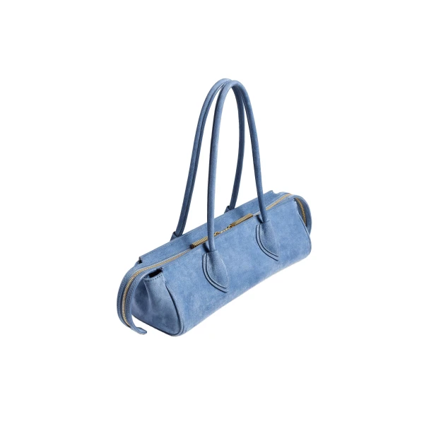 Donna Shoulder Bag in Cloud Iris Suede - Image 2