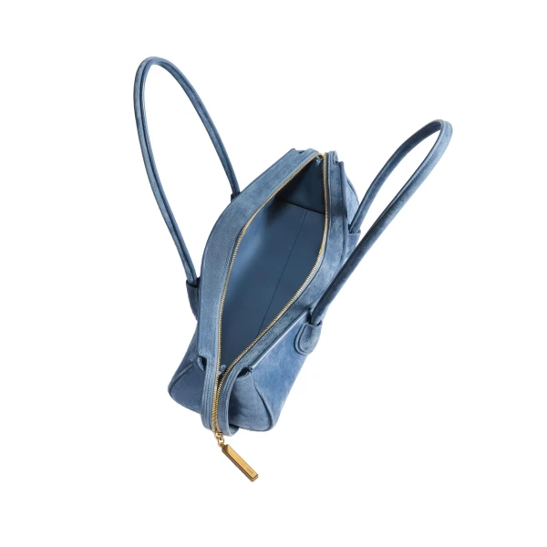 Donna Shoulder Bag in Cloud Iris Suede - Image 5