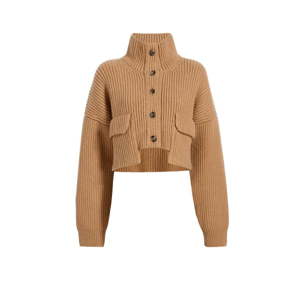 Khaite Eita Cardigan in Biscotti | Knitwear | Luxury Shoes 
