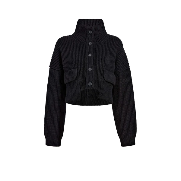 Khaite Eita Cardigan in Black | Knitwear | Luxury Shoes 