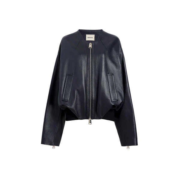 Khaite Hewit Jacket in Dark Navy | Jackets | Luxury Shoes 
