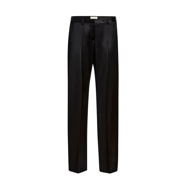 Khaite Hunter Pant in Black Satin | Pants | Luxury Shoes 