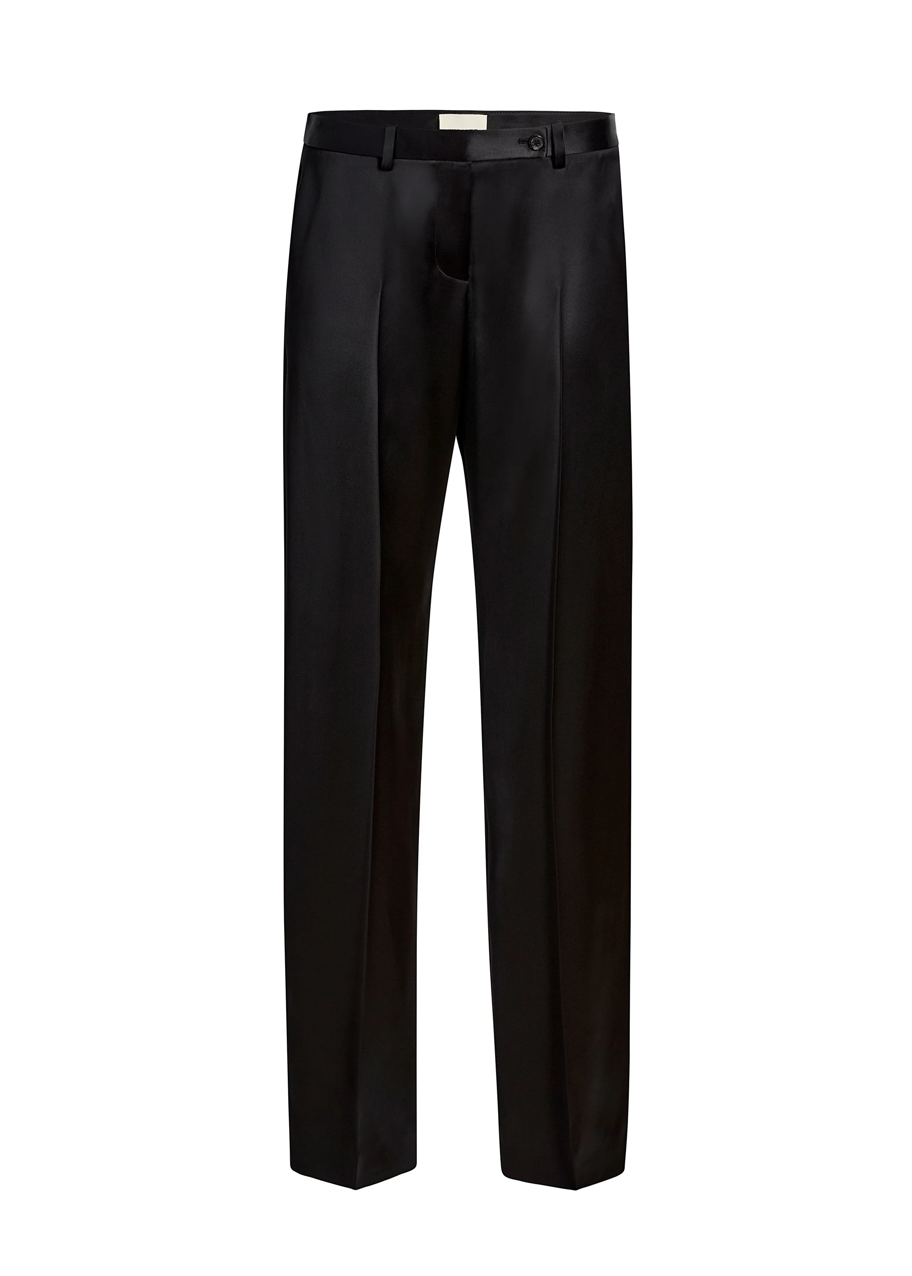 Khaite Hunter Pant in Black Satin | Pants | Luxury Shoes Khaite Hunter Pant in Black Satin | Pants | Luxury Shoes