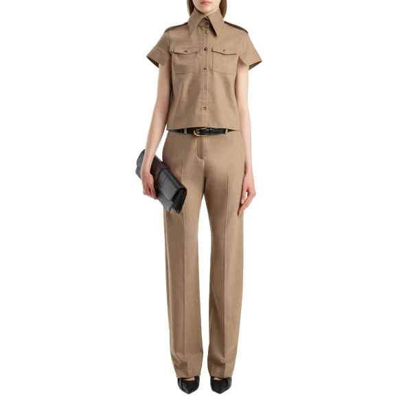 Hunter Pant in Desert Sand Wool Cashmere - Image 2