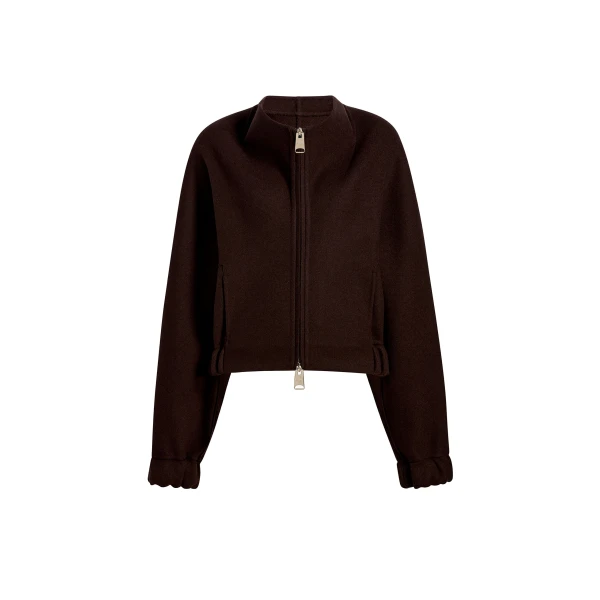 Khaite Ixin Jacket in Dark Brown | Jackets | Luxury Shoes 