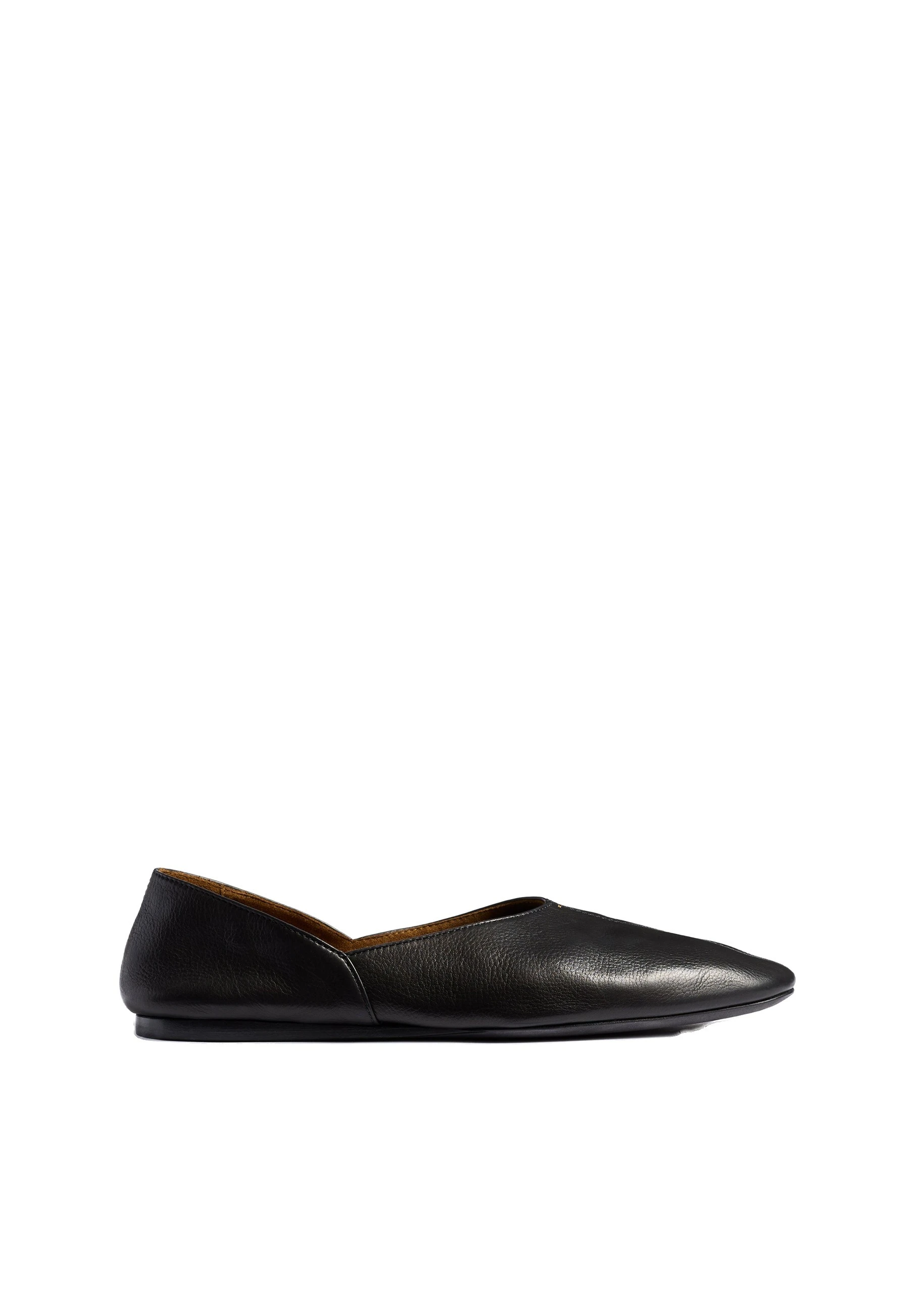 Khaite Jane Flat in Black Leather | Buy Shoes at Luxury Shoes Khaite Jane Flat in Black Leather