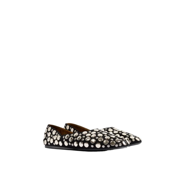 Jane Flat in Black Suede with Silver Studs - Image 2