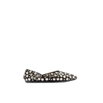 Khaite Jane Flat in Black Suede with Silver Studs
