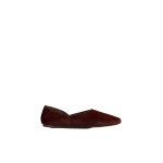 Khaite Jane Flat in Rouge Noir Haircalf and Glazed Leather