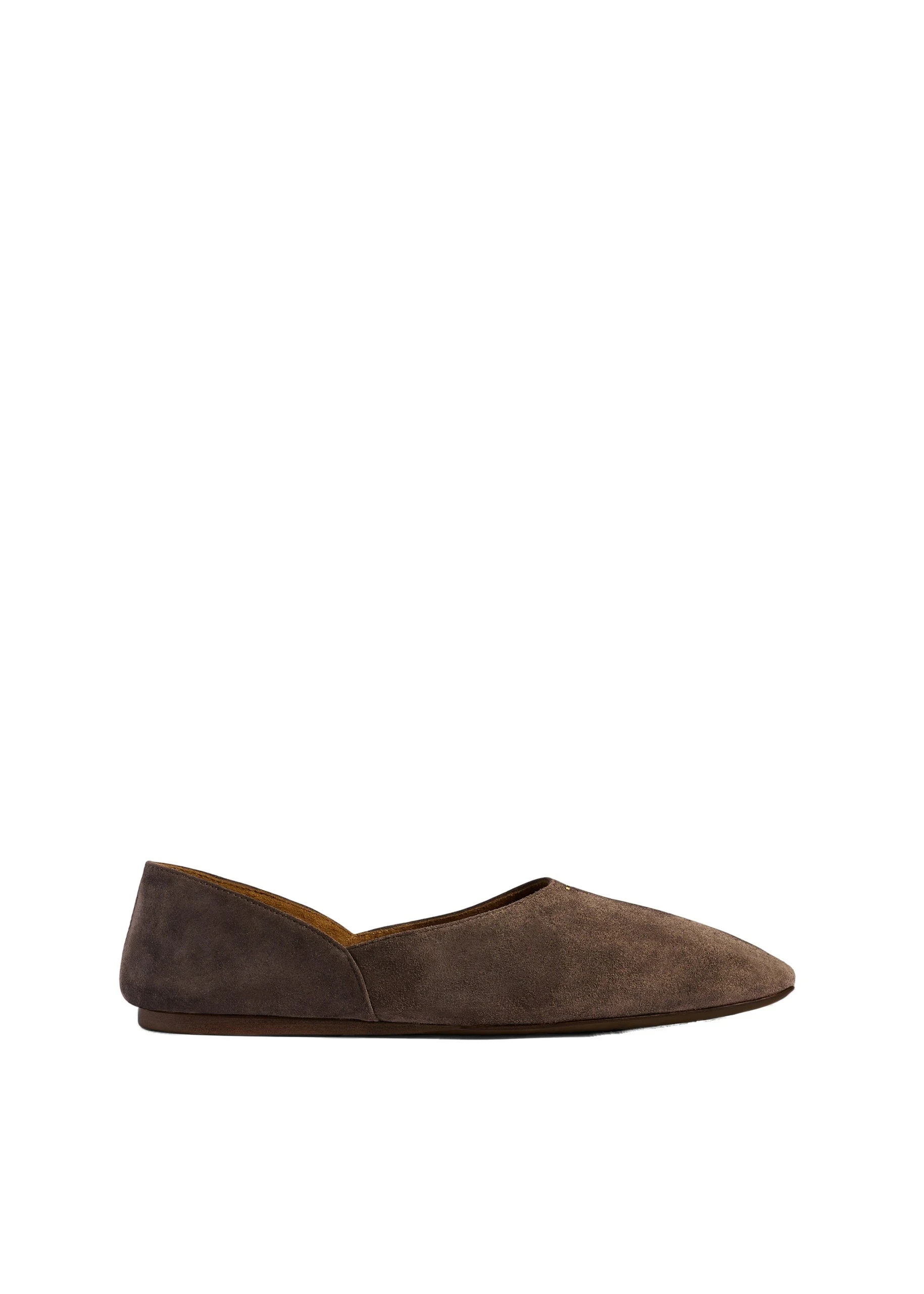 Khaite Jane Flat in Sable Suede | Buy Shoes at Luxury Shoes Khaite Jane Flat in Sable Suede