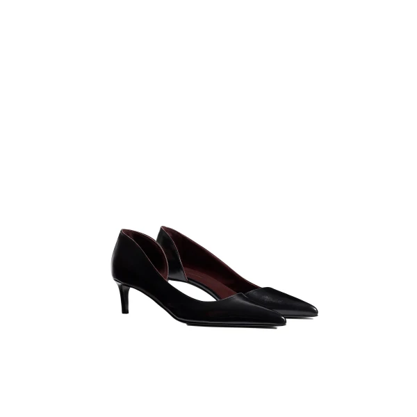 Jett D'Orsay Low Pump in Black Glazed Leather - Image 2