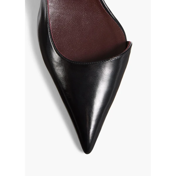 Jett D'Orsay Low Pump in Black Glazed Leather - Image 5