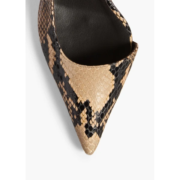 Jett D'Orsay Low Pump in Python-Embossed Taupe - Image 4